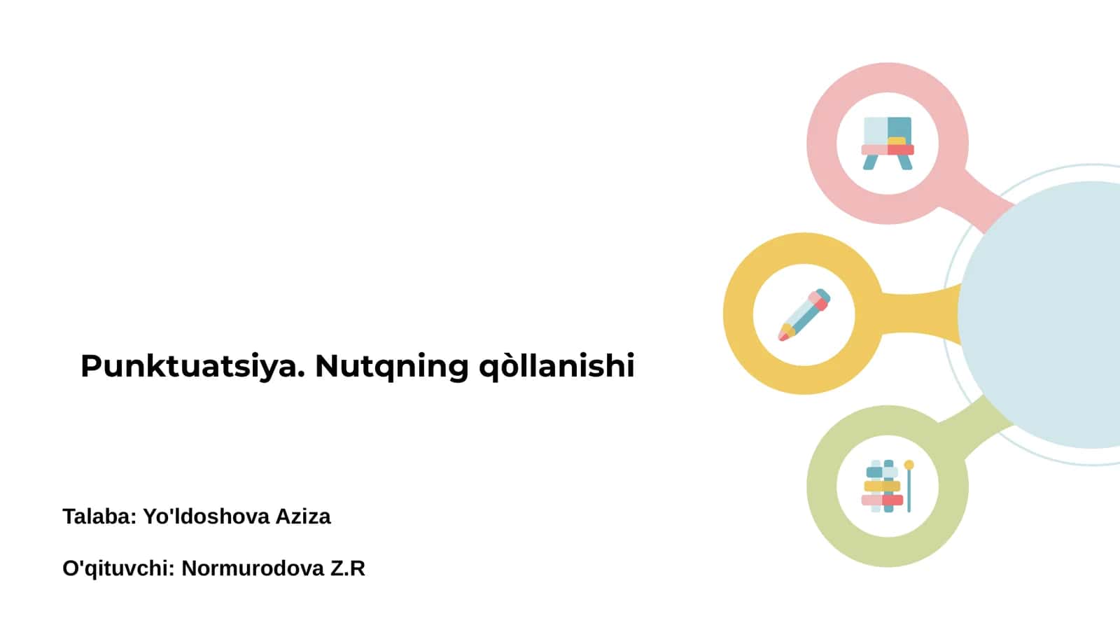 Punktuatsiya. Nutqning qòllanishi 1