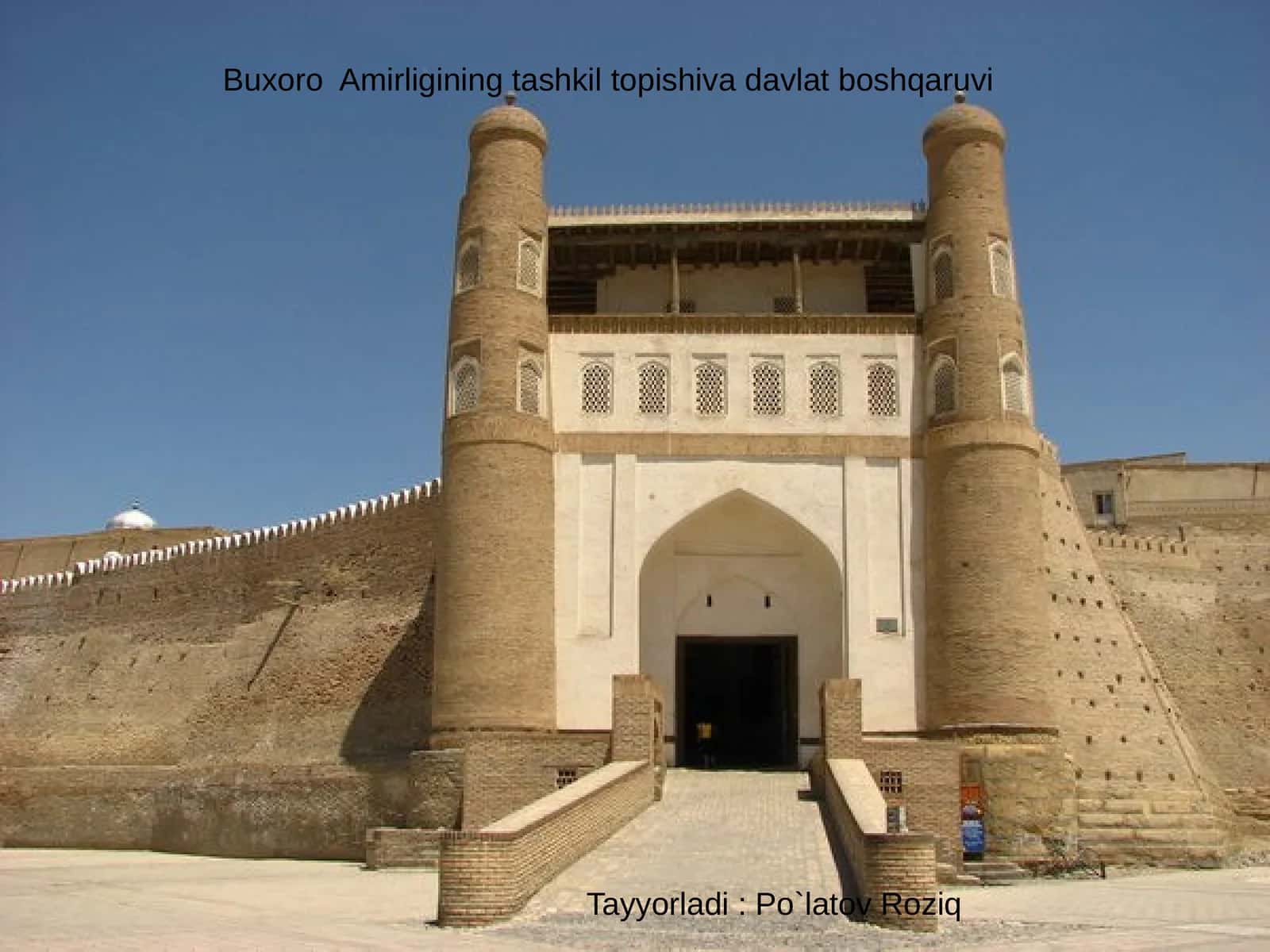 Buxoro Amirligining tashkil topishi va davlat boshqarilishi 1