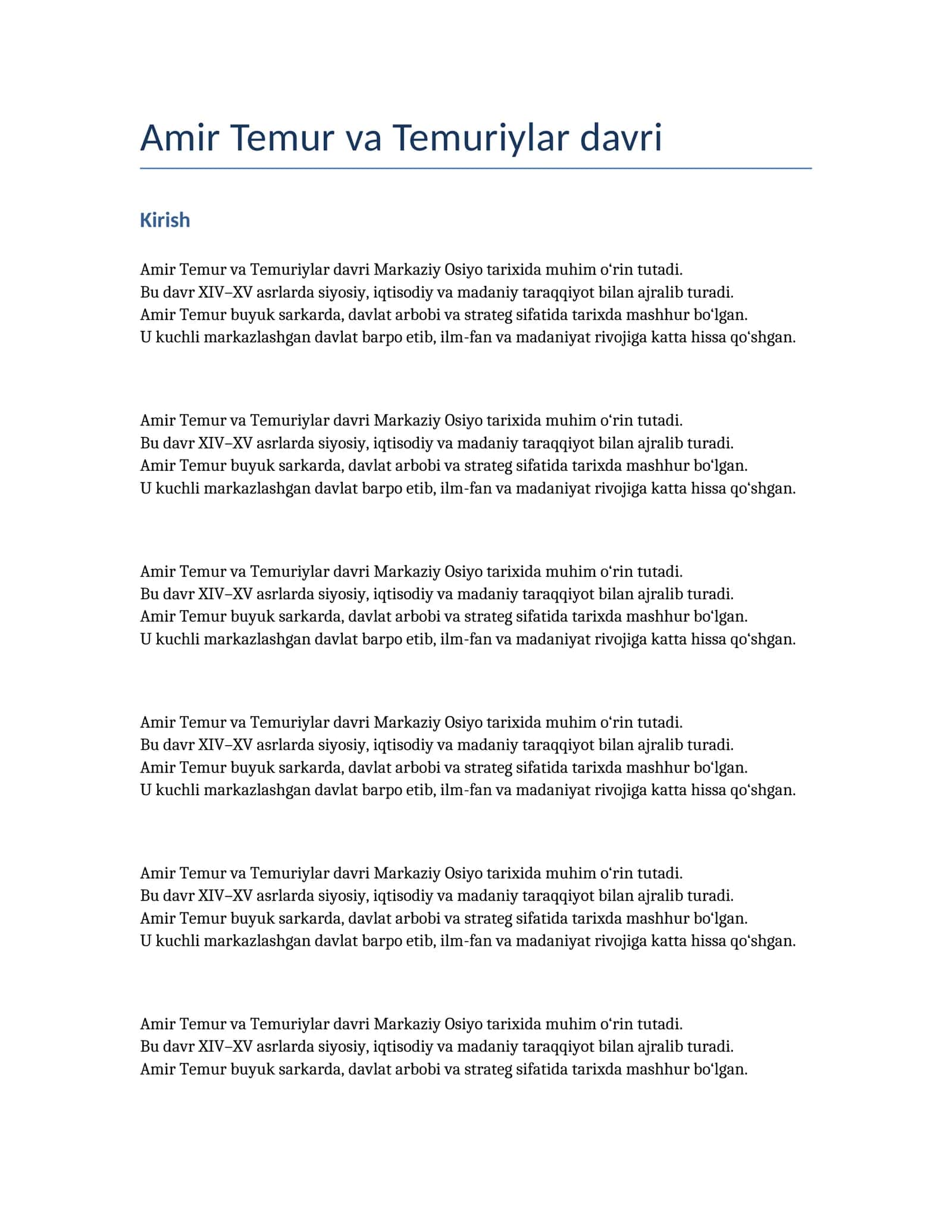 Amir Temur Kurs ishi 1