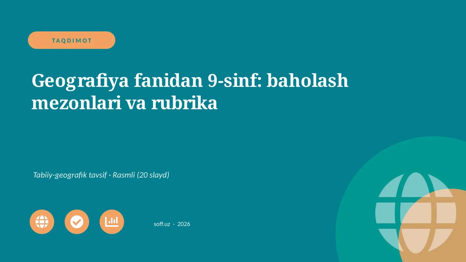 Geografiya fanidan 9-sinf: baholash mezonlari va rubrika 1