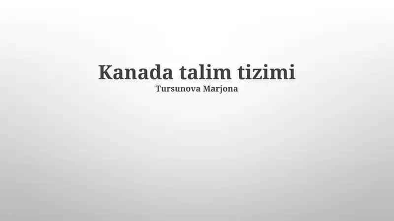 Kanada talim tizimi 1