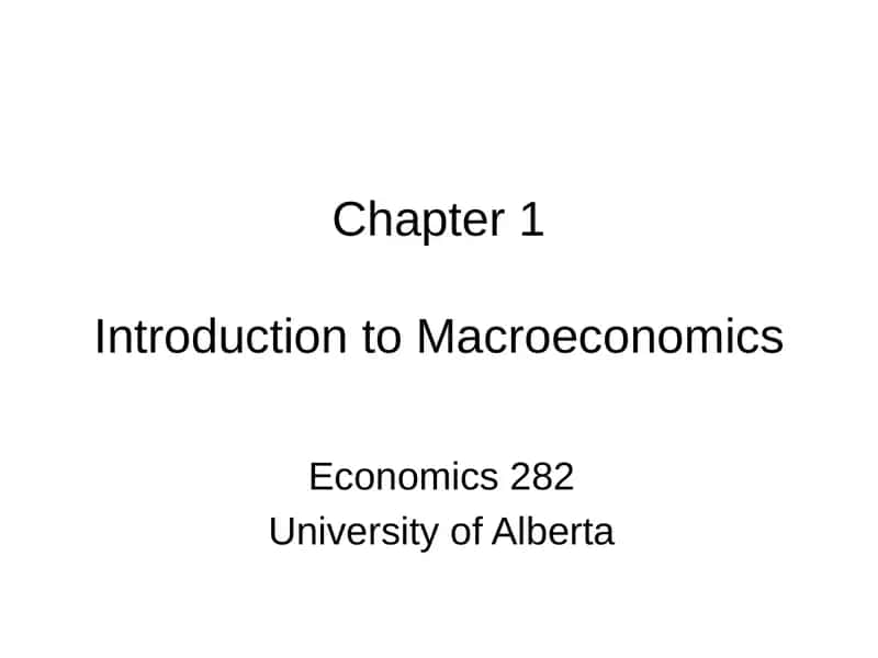 Introduction to Macroeconomics 1