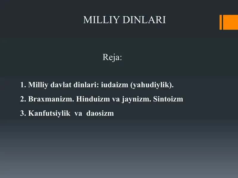 Milliy dinlar 1