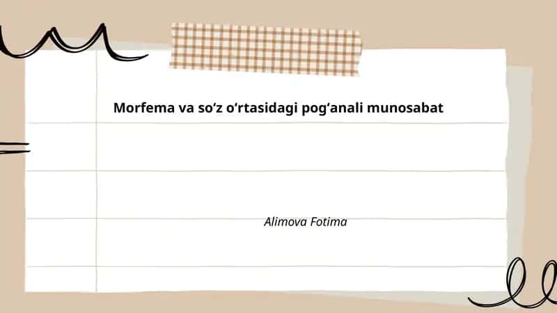 Morfema va soʻz oʻrtasidagi pogʻanali munosabat 1