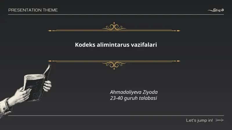 Kodeks alimintarus vazifalari 1