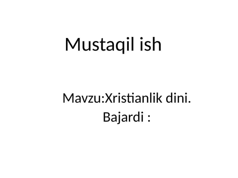 Xristianlik dini 1
