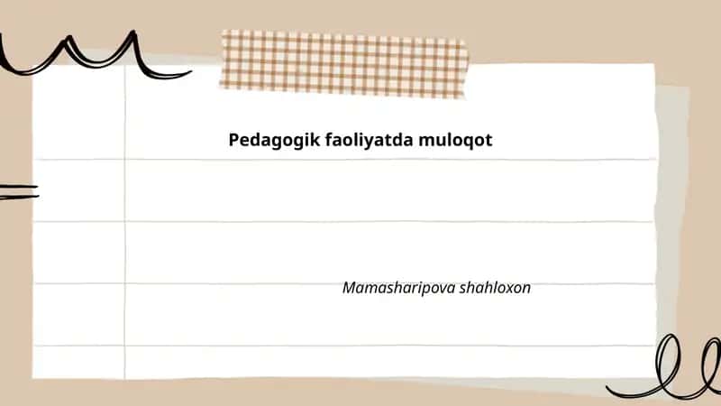 Pedagogik faoliyatda muloqot 1