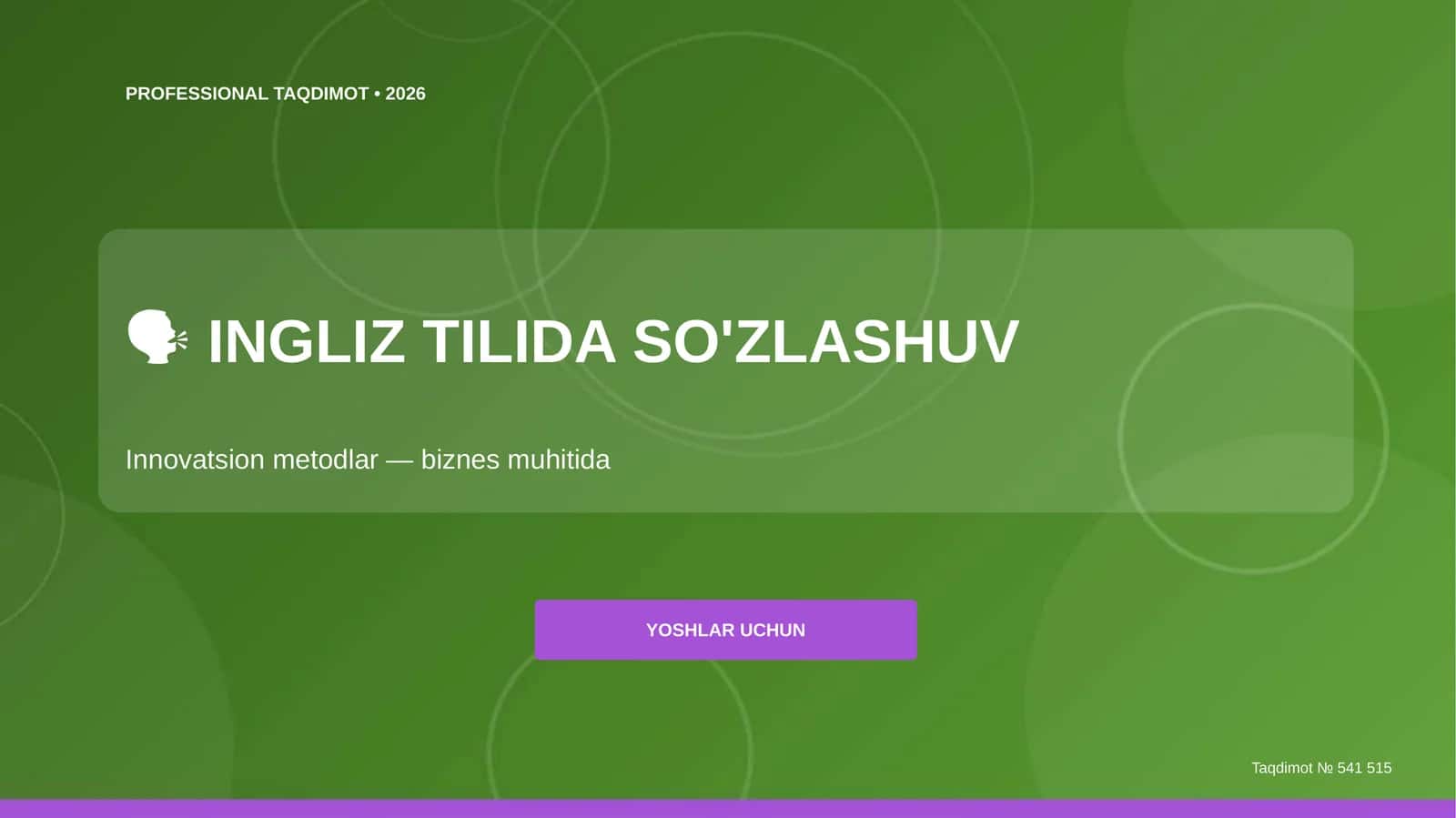 INGLIZ TILIDA SO'ZLASHUV 1