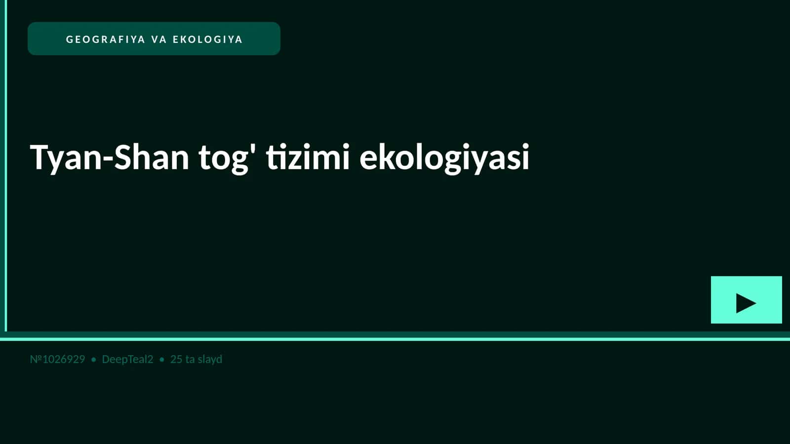 Tyan-Shan tog' tizimi ekologiyasi 1