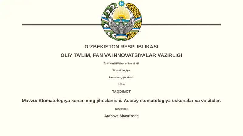 Stomatologiya kirish 1