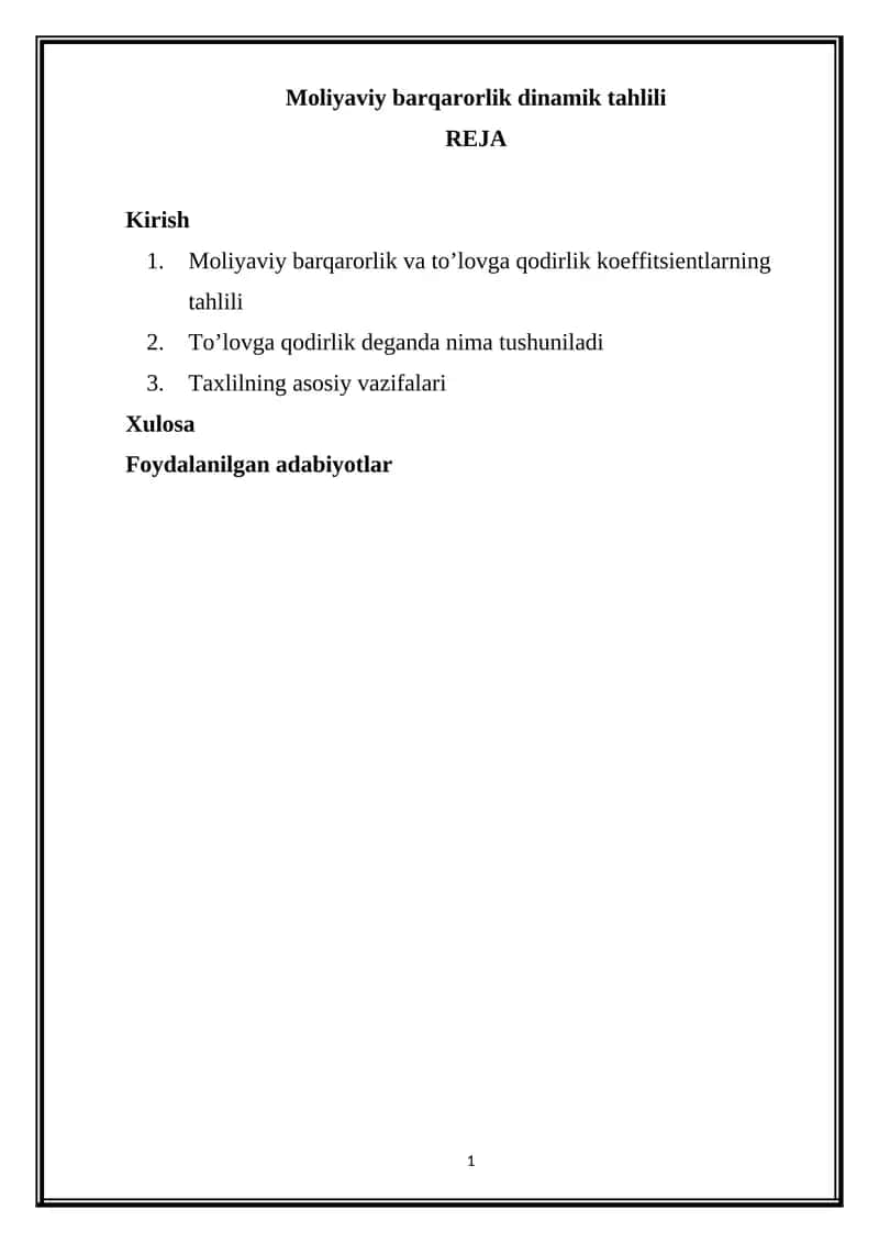 Moliyaviy tahlil 1