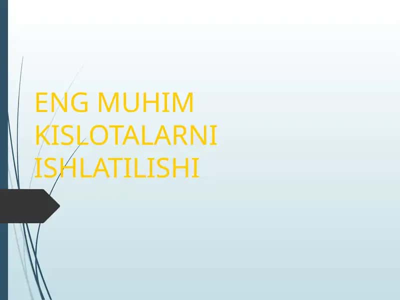 ENG MUHIMKISLOTALARNI ISHLATILISHI 1