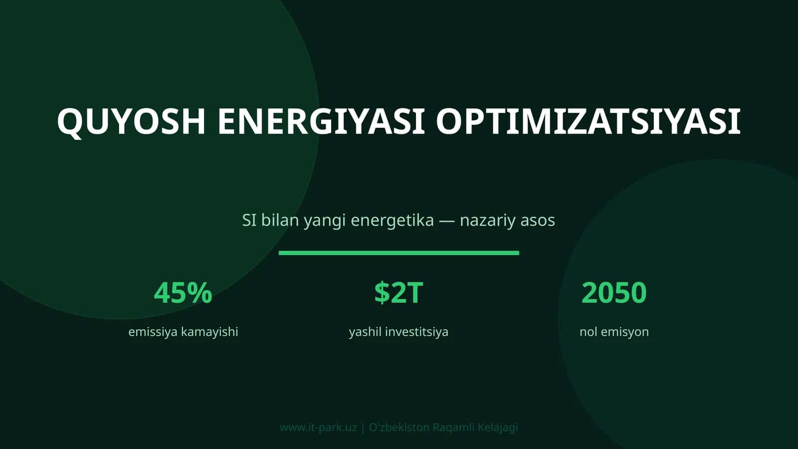 Quyosh energiyasi optimizatsiyasi 1