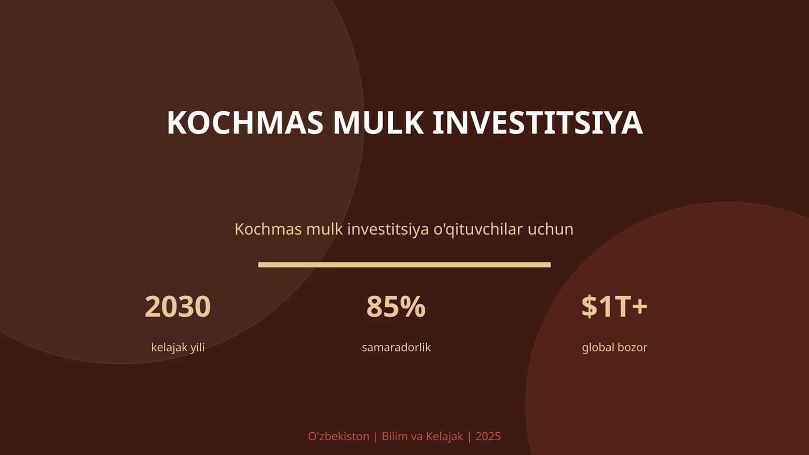 KOCHMAS MULK INVESTITSIYA 1