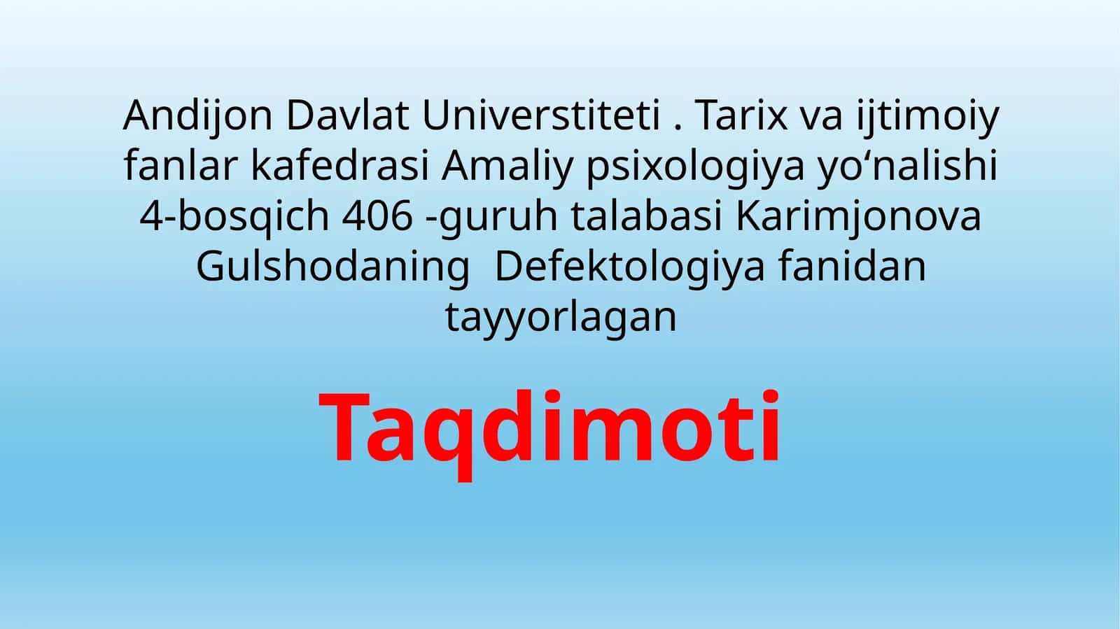 Amaliyp psixologiya yo'nalishi 1