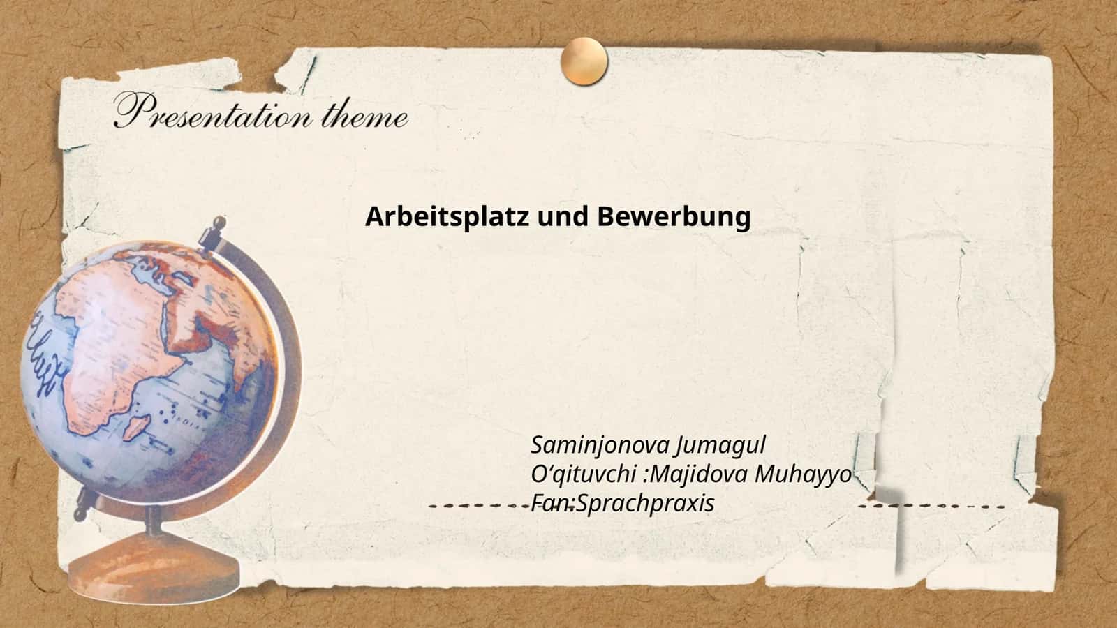 Arbeitsplatz und Bewerbung 1