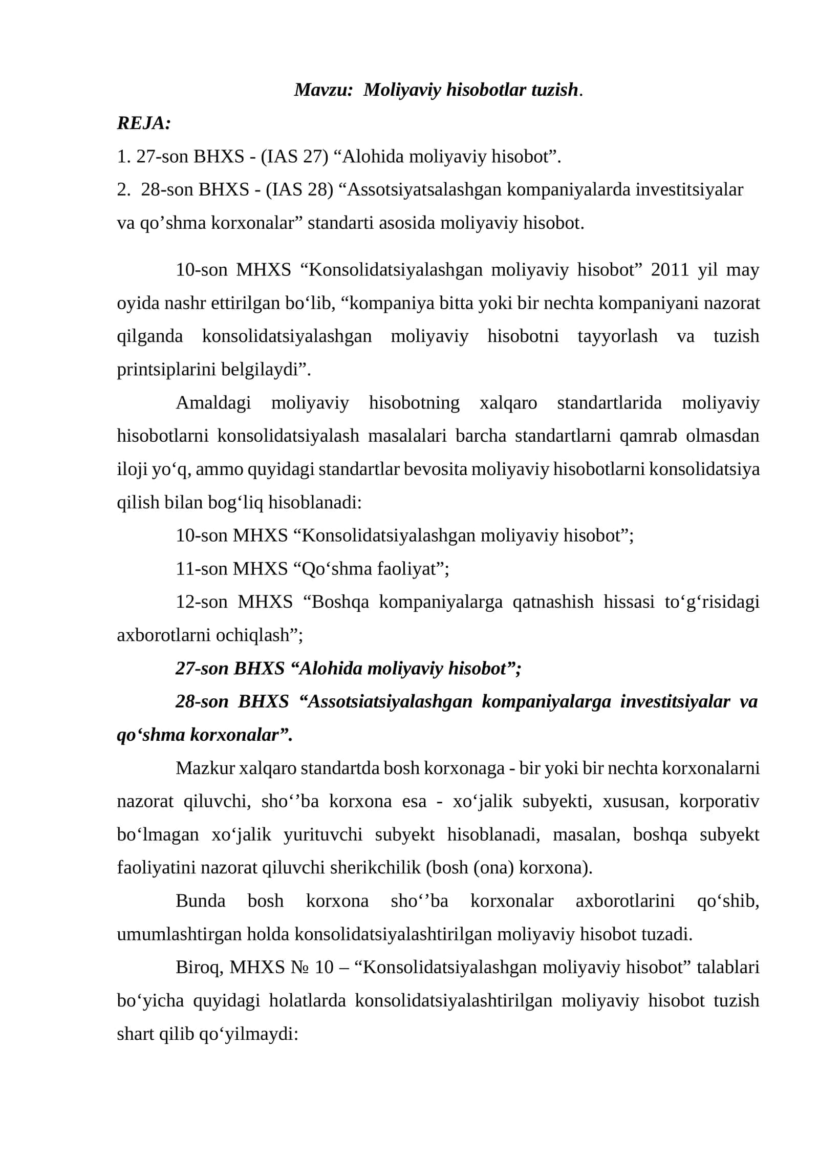 Moliyaviy hisobotlar tuzish 1