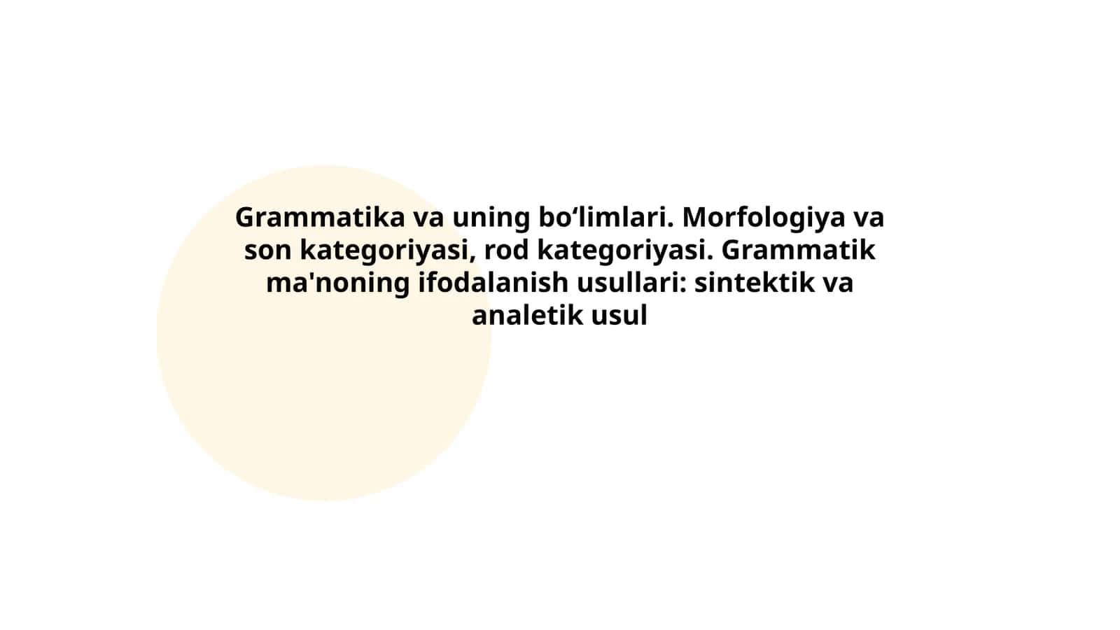 Morfologiya va son kategoriyasi 1