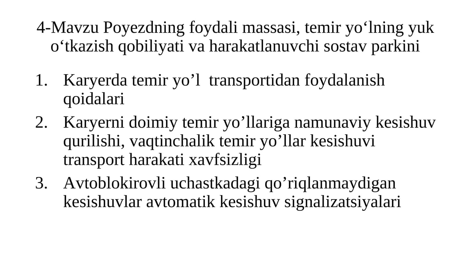 Karyer temir yo’l transporti 1