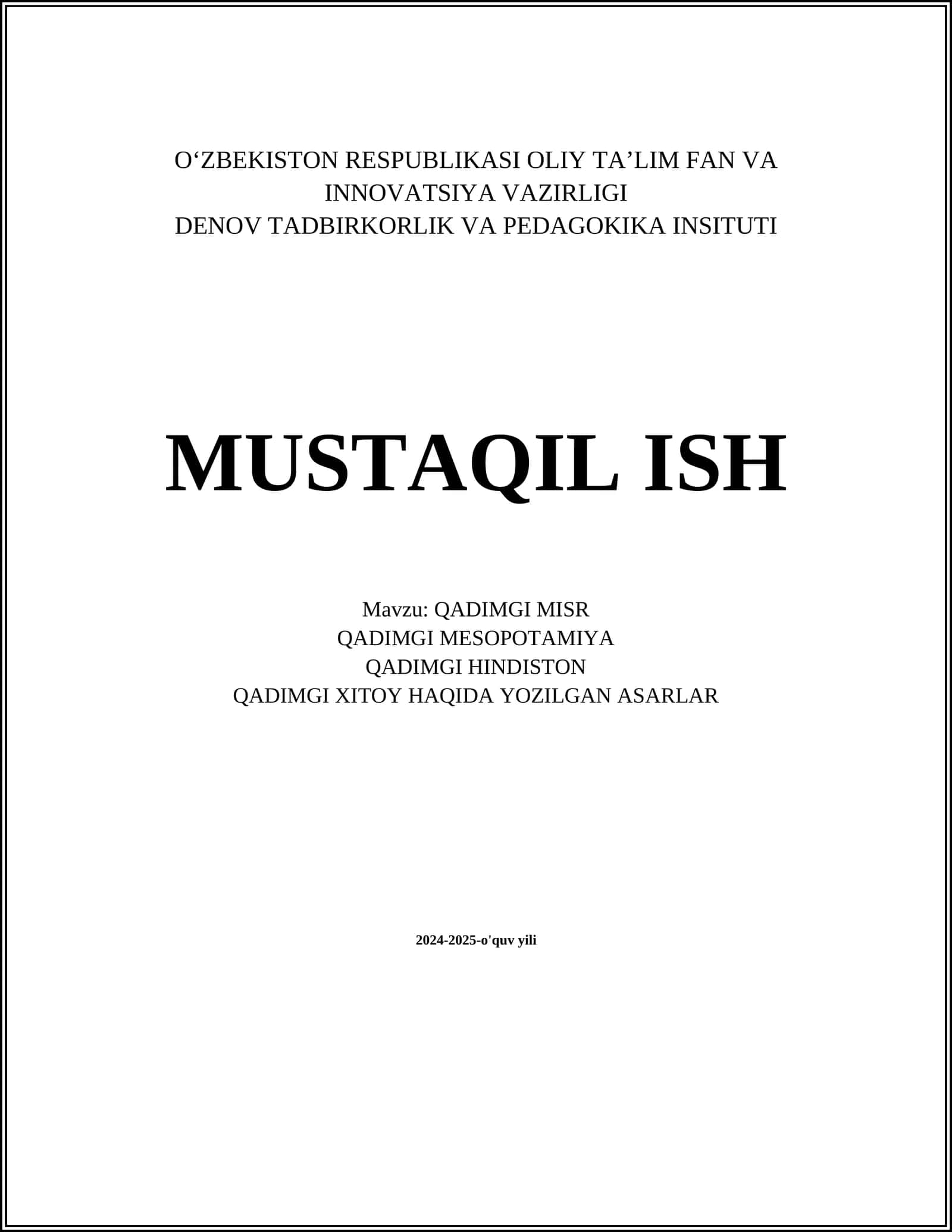QADIMGI MISR 1