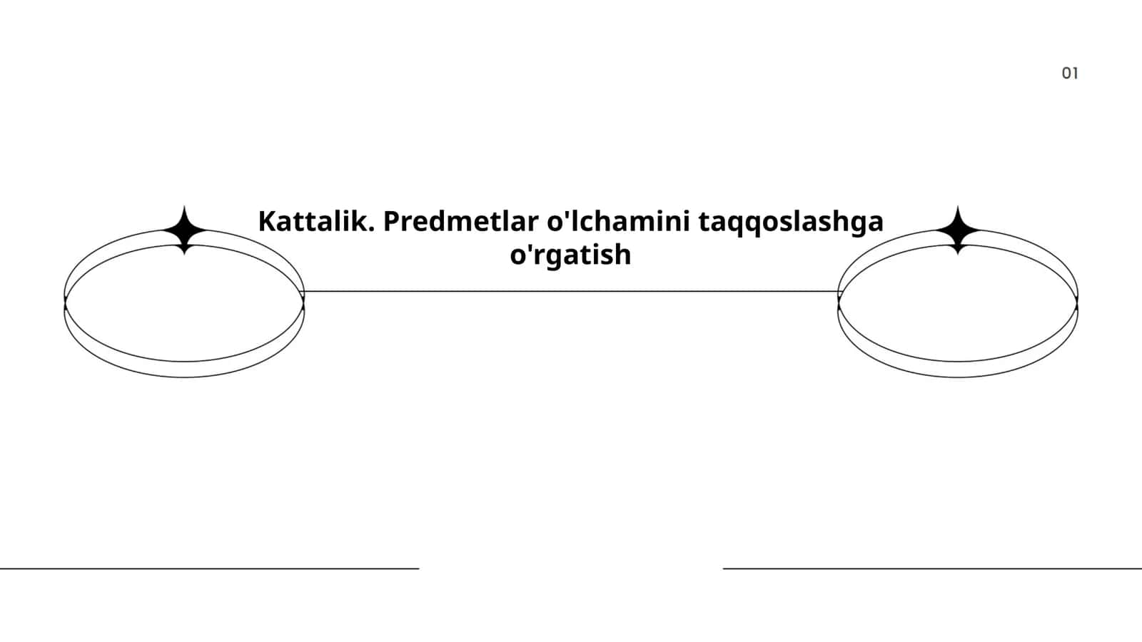Kattalik. Predmetlar o'lchamini taqqoslashga o'rgatish 1