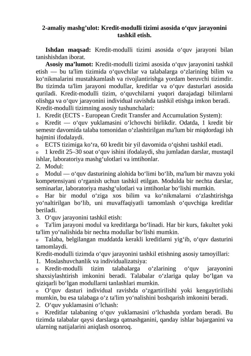 Kredit-modulli tizimi 1