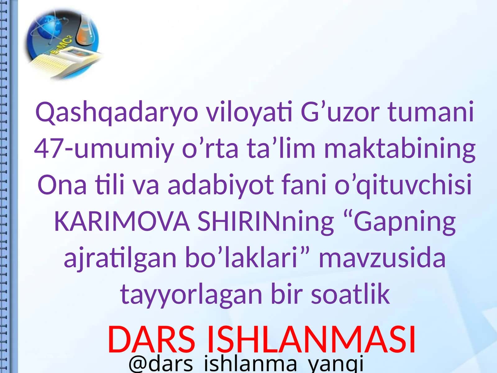 Gapning ajratilgan bo'laklari 1