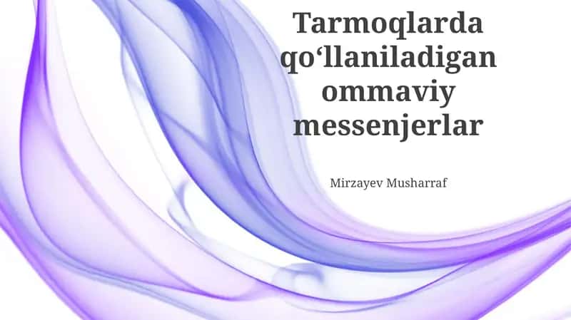 Tarmoqlarda qo‘llaniladigan ommaviy messenjerlar 1