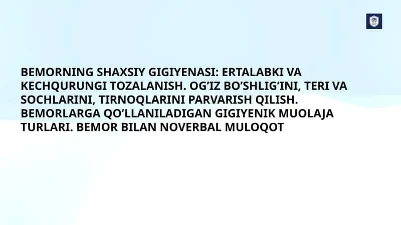 BEMORNING SHAXSIY GIGIYENASI 1