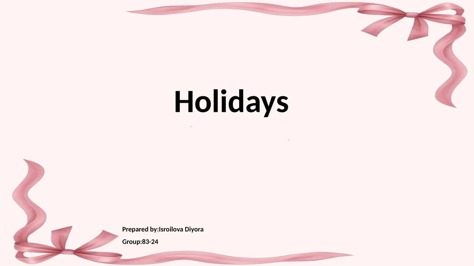 Holidays 1