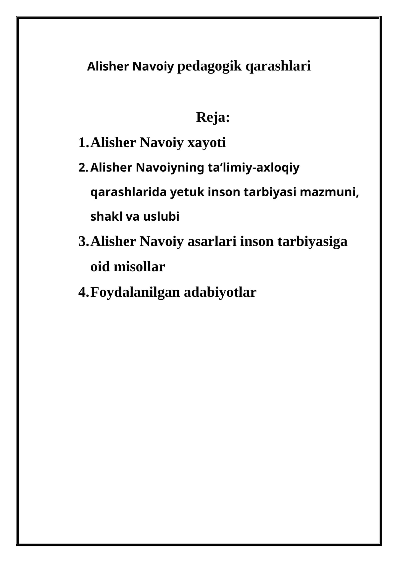Alisher Navoiy pedagogik qarashlari 1