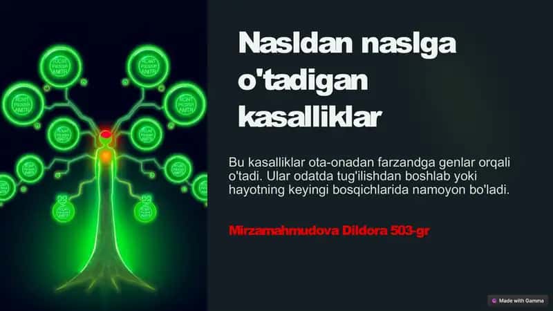 Nasldan naslga o'tadigan kasalliklar 1