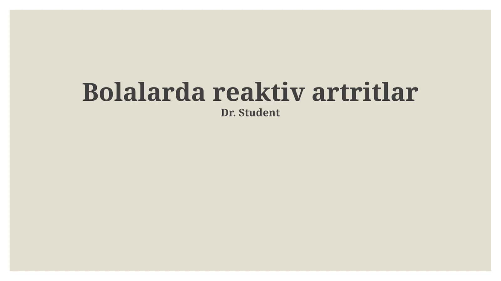 Bolalarda reaktiv artritlar 1