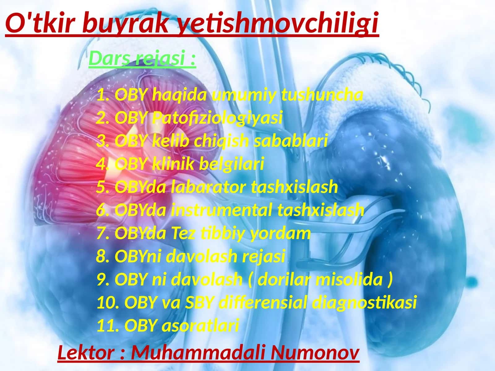 Oʻtkir buyrak yetishmovchiligi 1