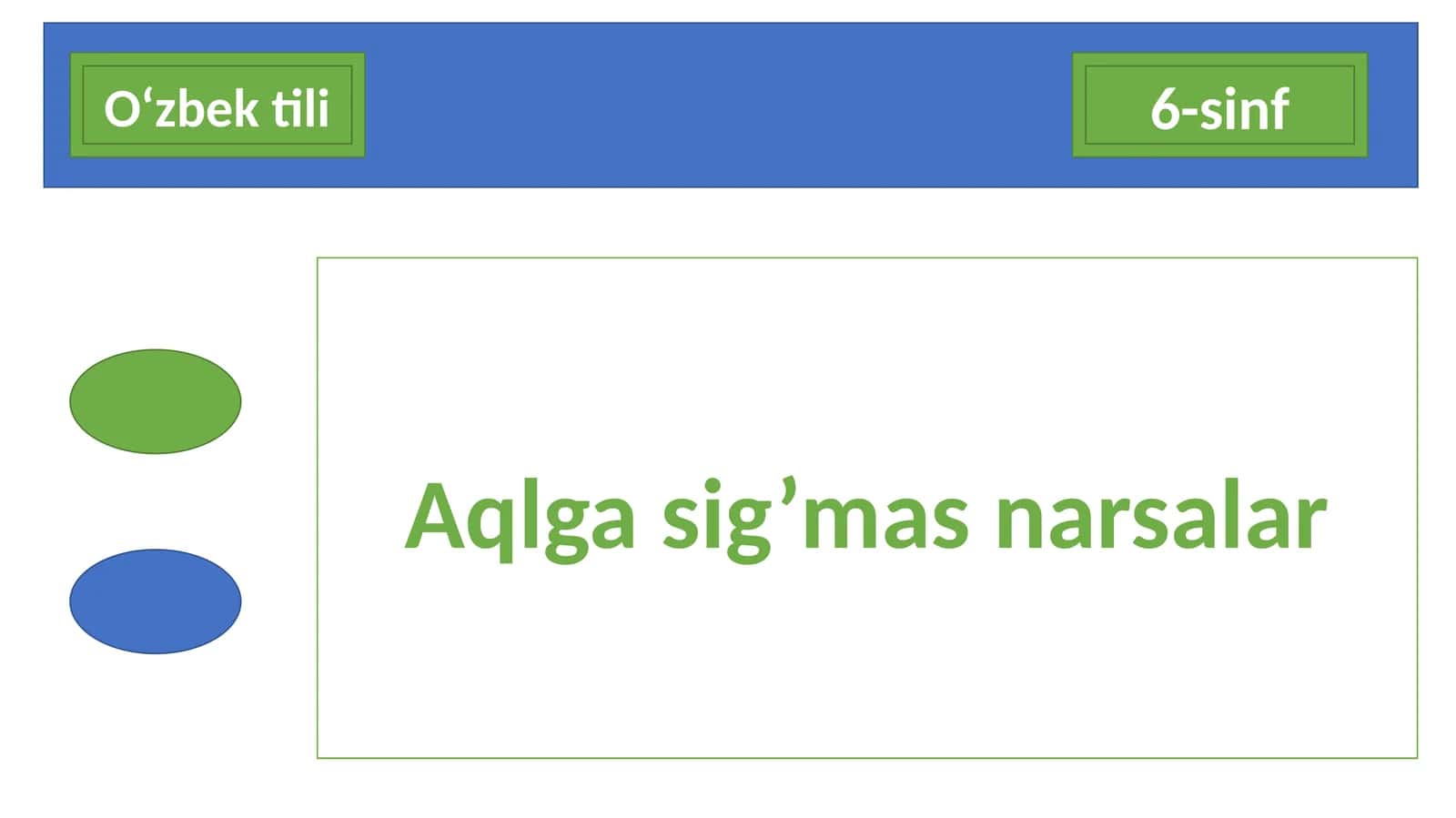 6-sinf O'zbek tili dars ishlanma. Aqlga sig'mas narsalar 1