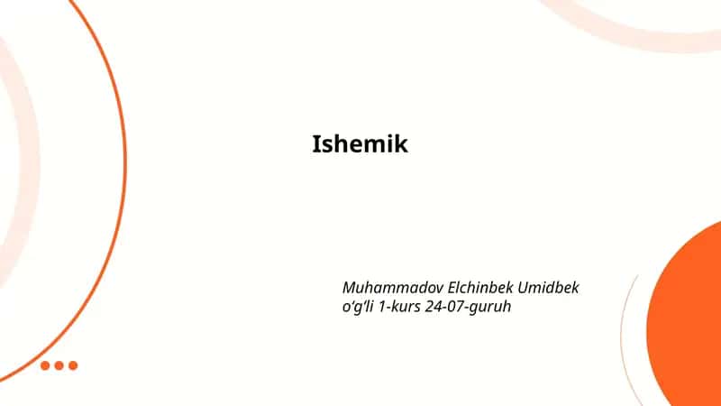Ishemik yurak kasalligi 1