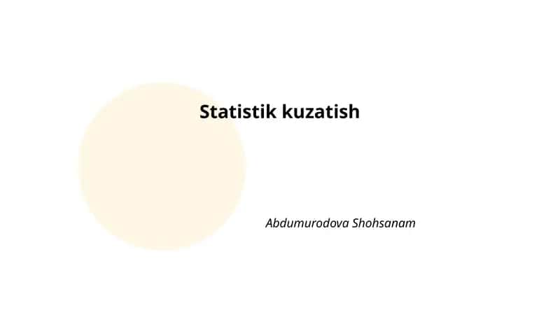 Statistik kuzatish 1