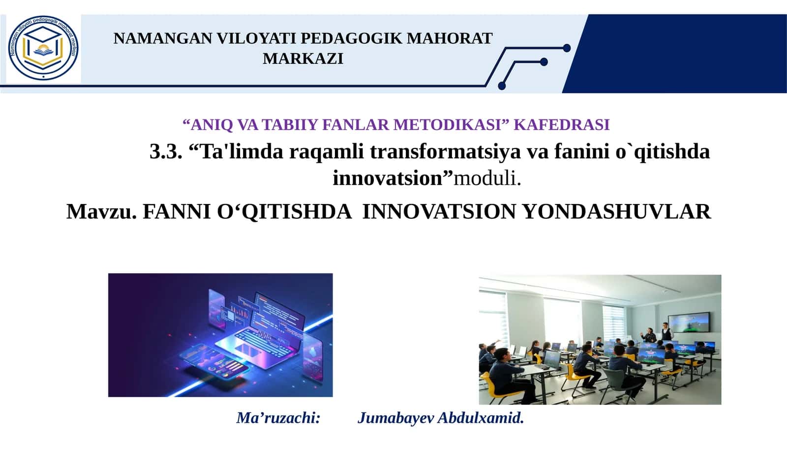 FANNI O‘QITISHDA INNOVATSION YONDASHUVLAR 1