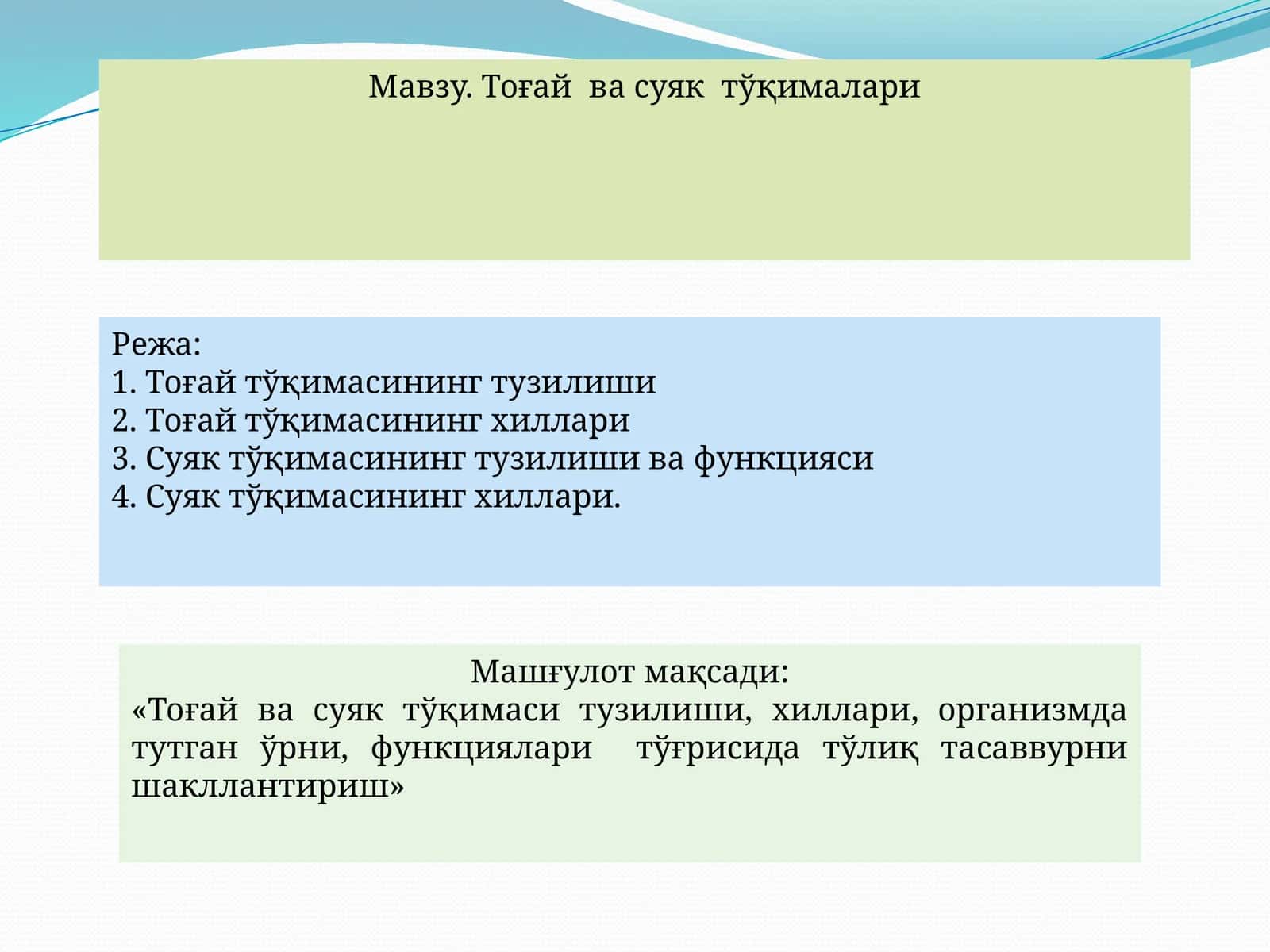 Тоғай ва суяк тўқималари 1