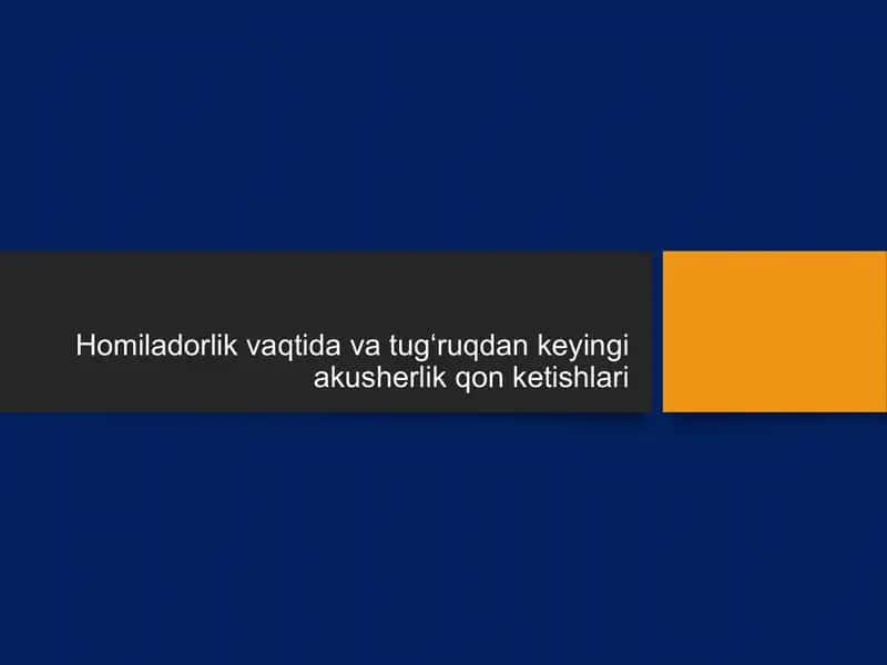 Qon ketishlar akusherlikdagi eng xavfli asoratlar 1