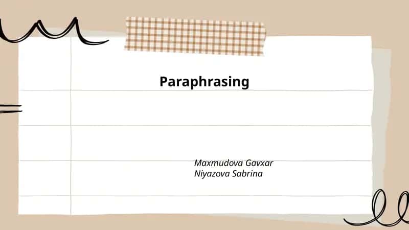 Paraphrasing 1