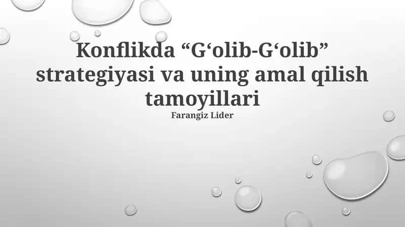 Yutuqli konfliktlarni hal qilish strategiyasi 1