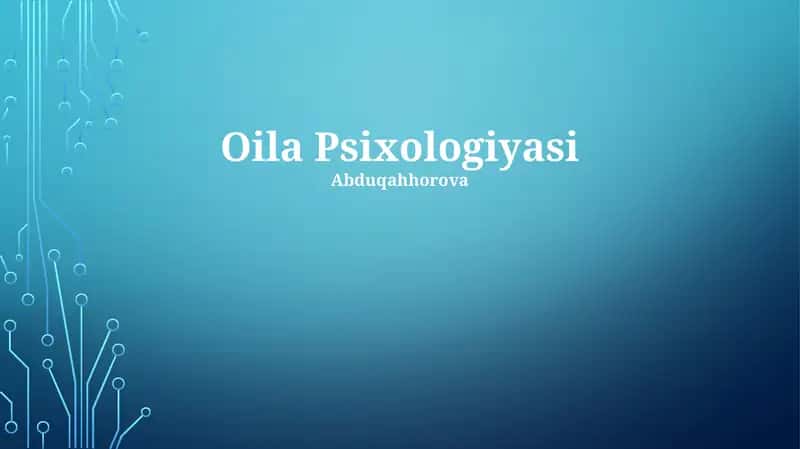 Oila Psixologiyasi 1