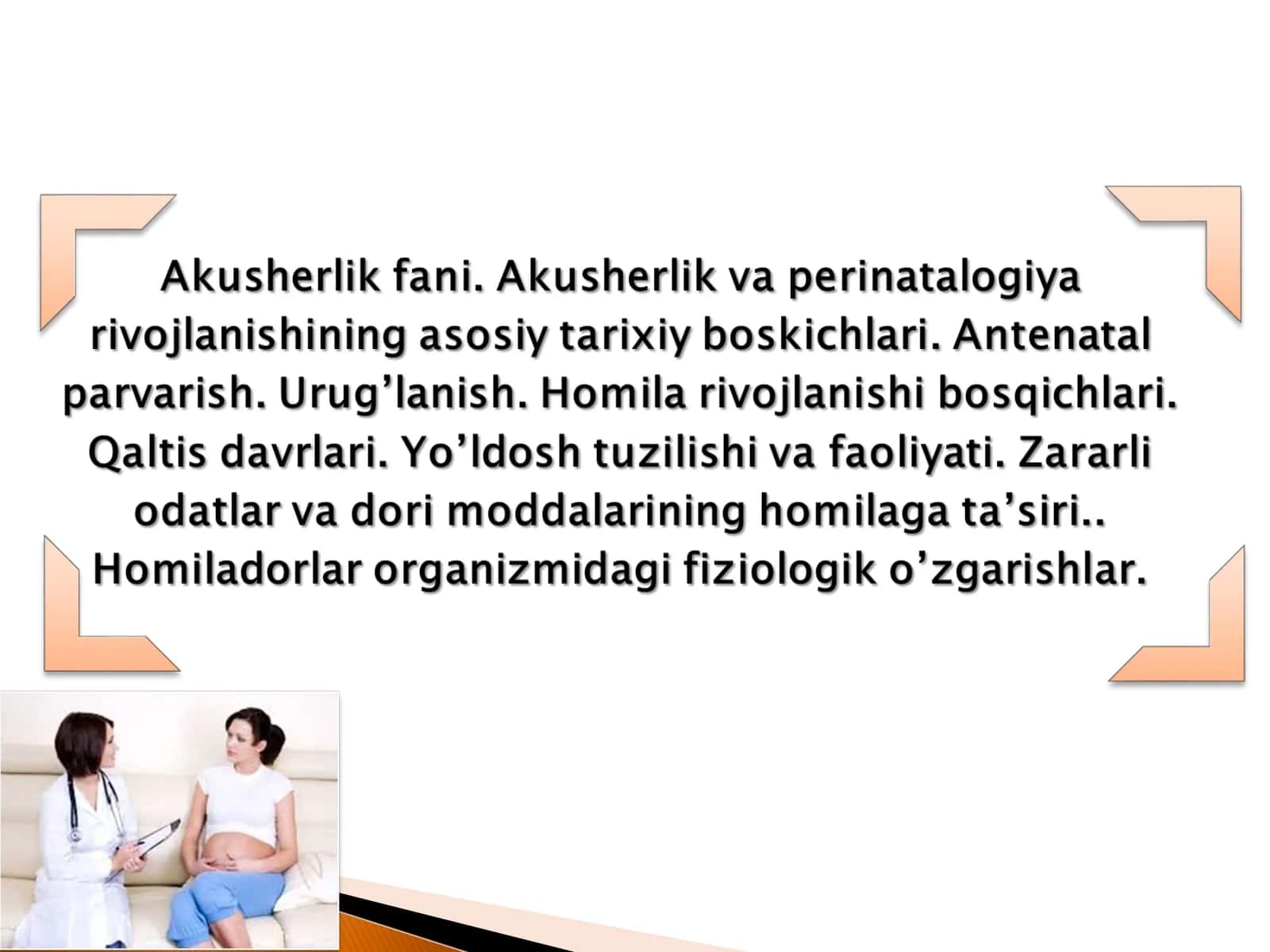 Homiladorlik erta va kechki muddatlari diagnostikasi 1