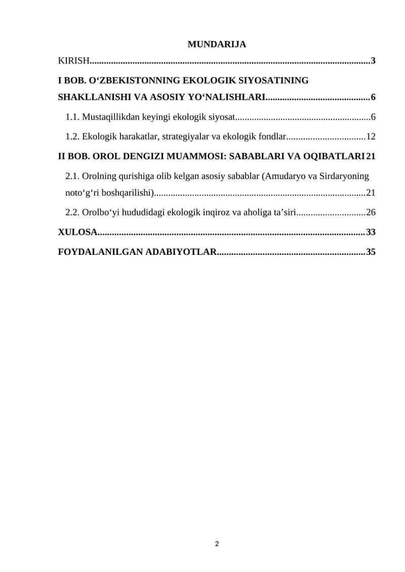 Orol dengizi muammosi 1