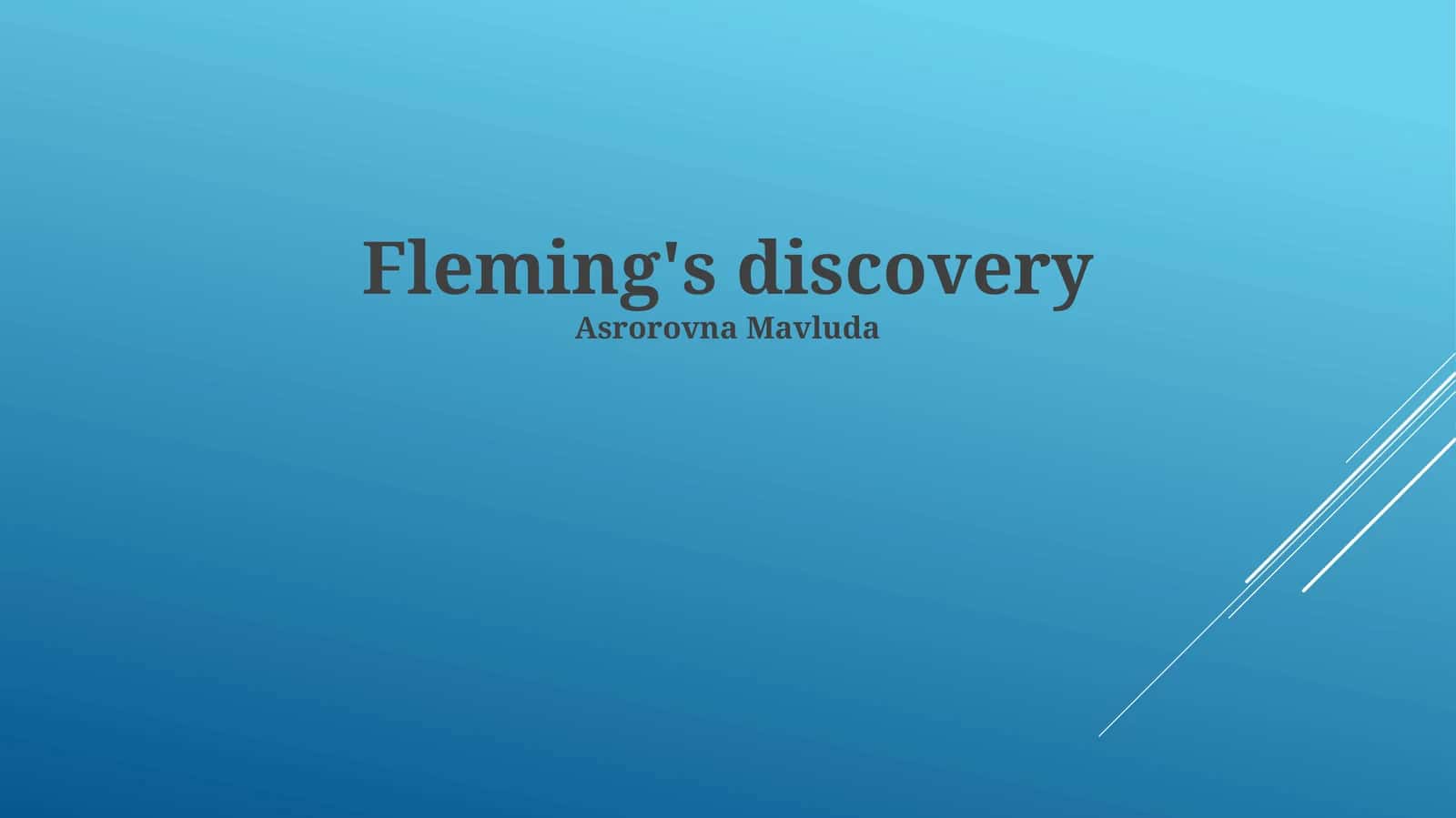 Fleming's discovery 1