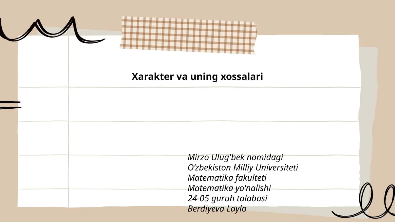 Xarakter va uning xossalari 1