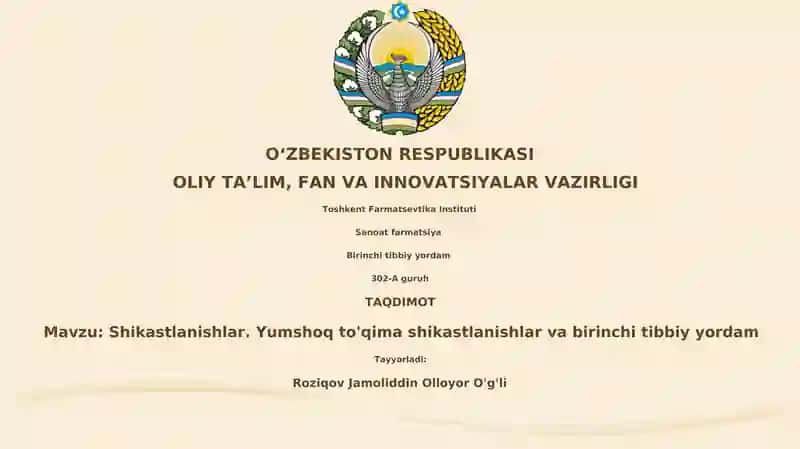 Yumshoq to'qimalarning shikastlanishi