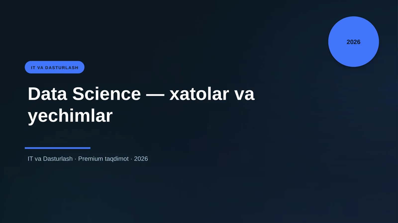 Data Science — xatolar va yechimlar 1