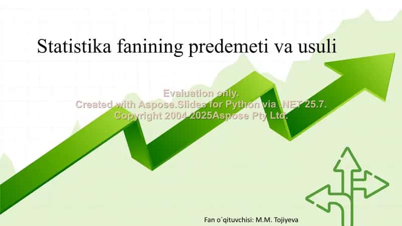 Statistika fanining predmeti va usuli 1
